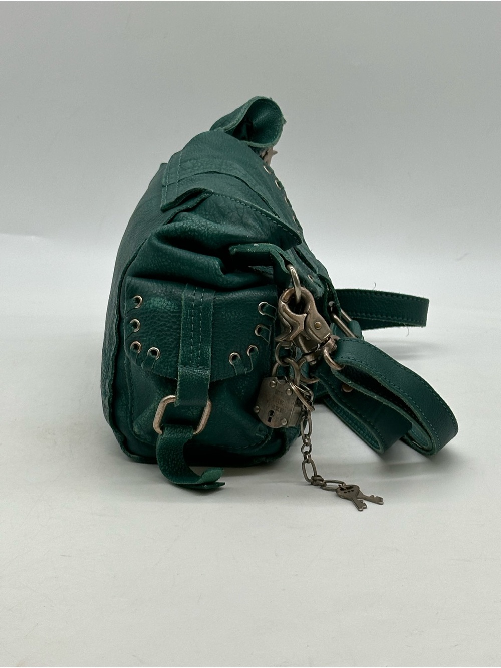 Free People We The Free Baby Leigh Distressed Leather Hobo Bag. - Picture 6 of 8